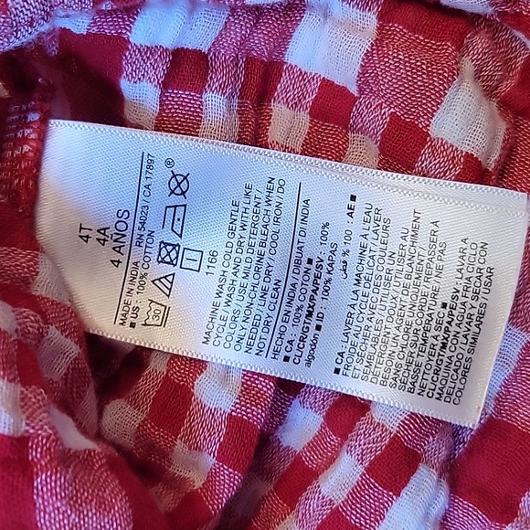 Red gingham button down 4T - Picture 3 of 4